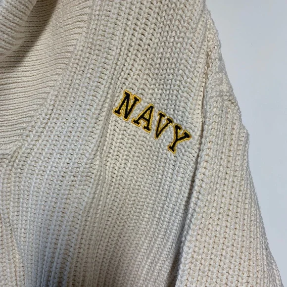 Whalerknits NAVY sweater sz L - Picture 3 of 4